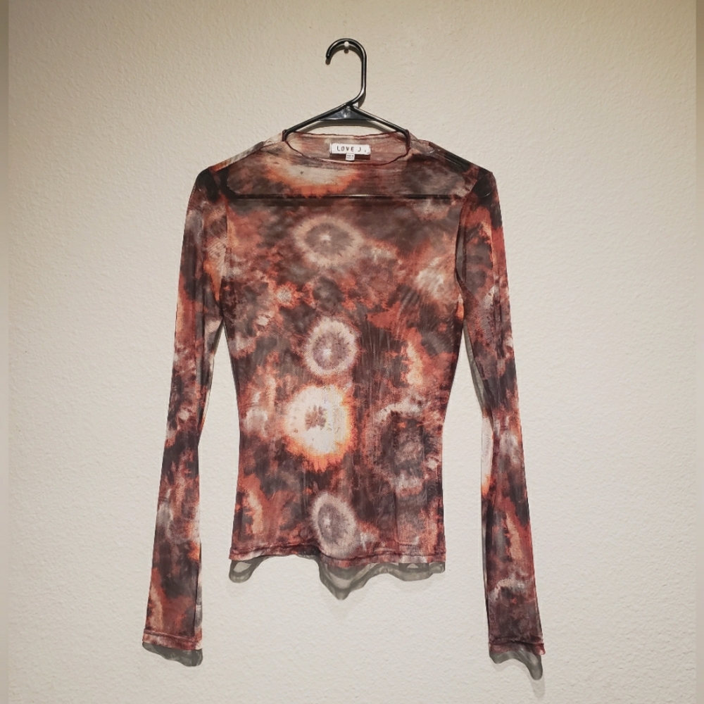 Tye Dye Long Sleeve Mesh Tee